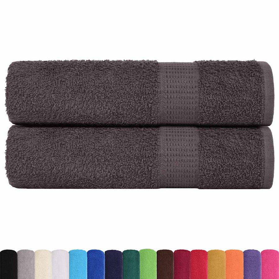 Handdoeken 2 st 50x100 cm 360 g/m² 100% katoen antracietkleurig