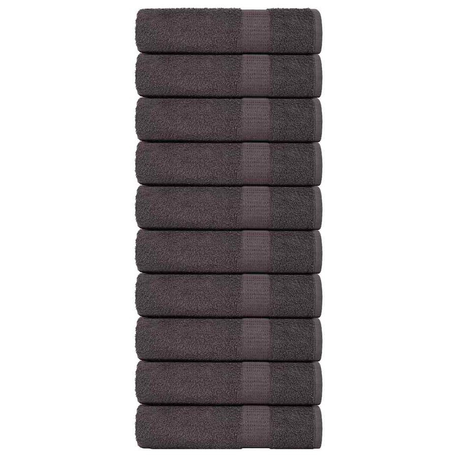 Handdoeken 10st 50x100 cm 360 g/m² 100% katoen antracietkleurig