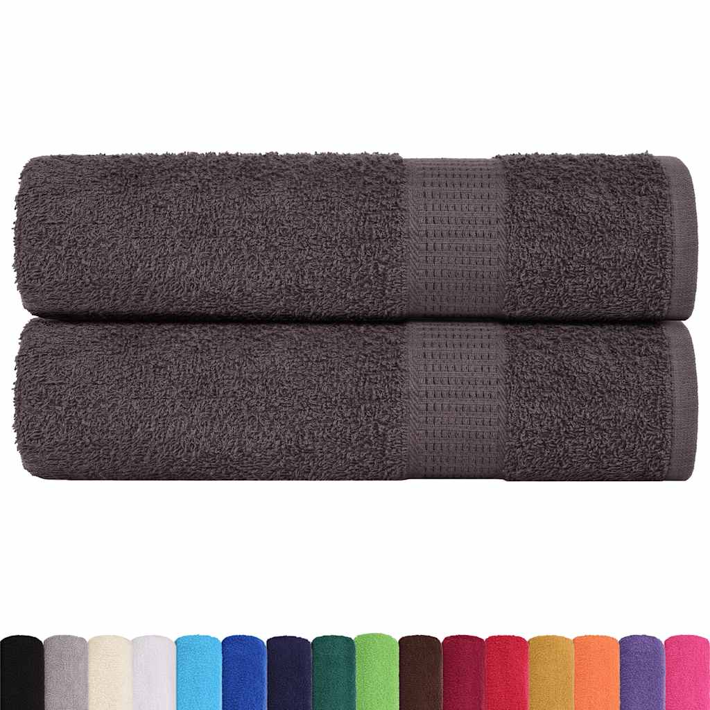 Douchehanddoeken 2 st 70x140 cm 360 g/m² 100% katoen antraciet