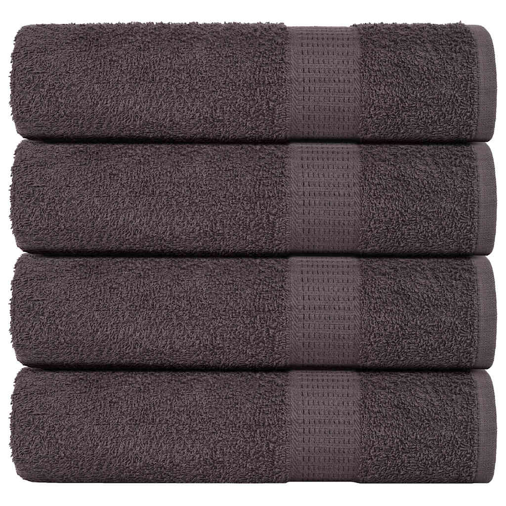 Douchehanddoeken 4 st 70x140 cm 360 g/m² 100% katoen antraciet
