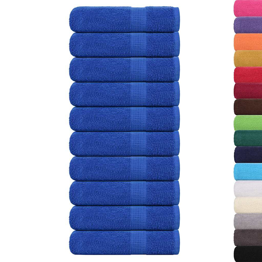 Handdoeken 10 st 50x100 cm 360 g/m² 100% katoen blauw