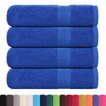 Douchehanddoeken 4 st 70x140 cm 360 g/m² 100% katoen blauw