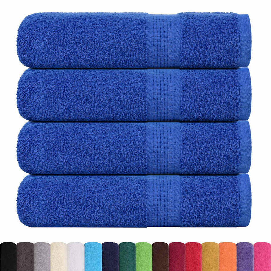 Douchehanddoeken 4 st 70x140 cm 360 g/m² 100% katoen blauw