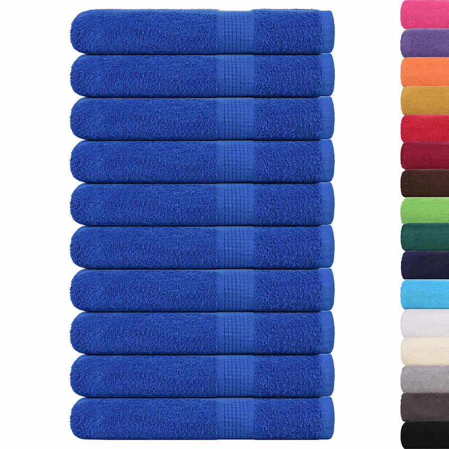 Handdoeken 10 st 100x200 cm 360 g/m² 100% katoen blauw