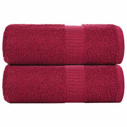 Washandjes 2 st 30x30 cm bordeaux katoen