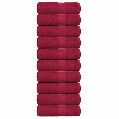 Zeepdoekjes 10 st 30x30 cm 360 g/m² 100% katoen bordeauxrood