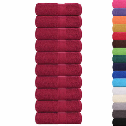 Zeepdoekjes 10 st 30x30 cm 360 g/m² 100% katoen bordeauxrood
