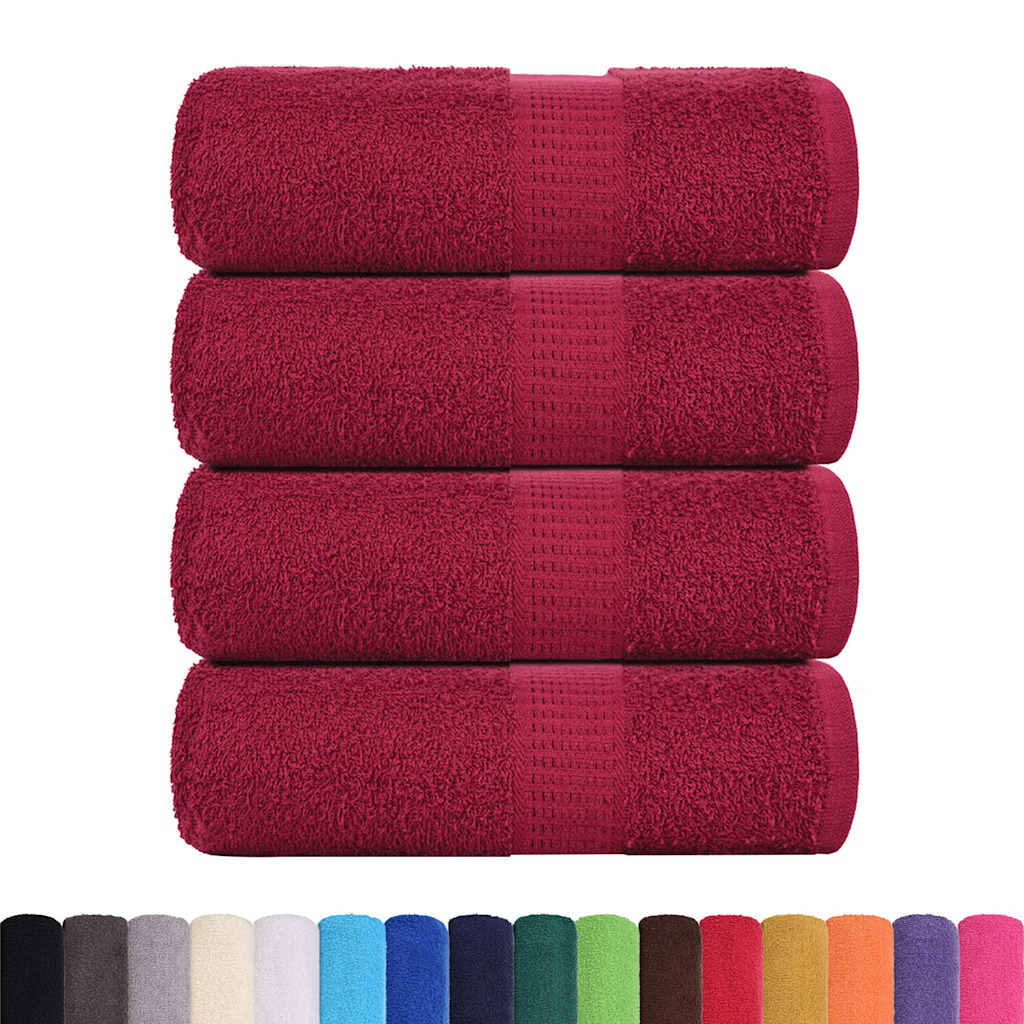Gastendoekjes 4 st 30x50 cm 360 g/m² 100% katoen bordeauxrood