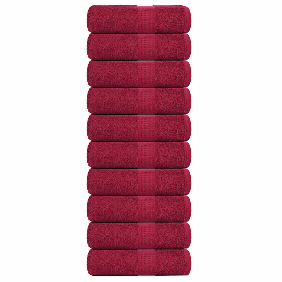 Gastendoekjes 10 st 30x50 cm 360 g/m² 100% katoen bordeauxrood