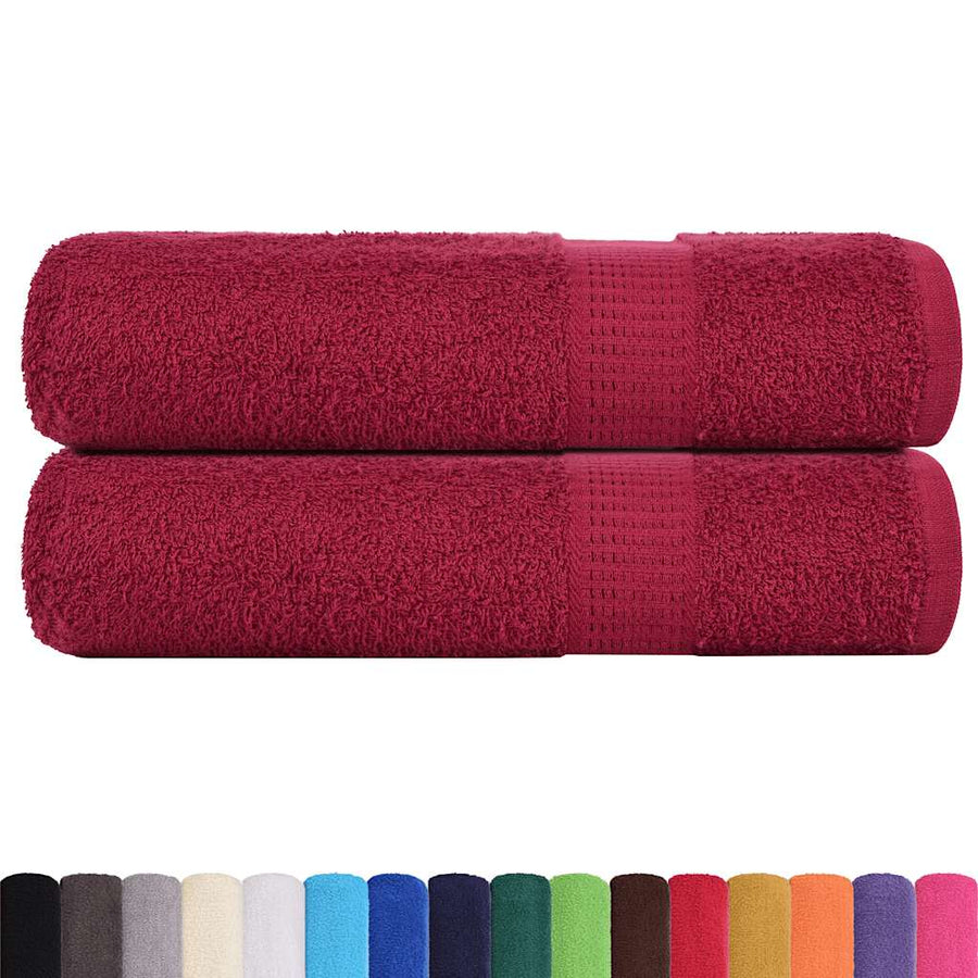 Handdoeken 2 st 50x100 cm 360 g/m² 100% katoen bordeauxrood