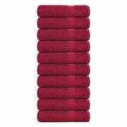 Douchehanddoeken 10 st 70x140 cm bordeaux katoen