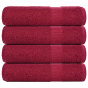 Badhanddoeken 4 st 100x150 cm bordeaux katoen