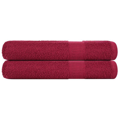 Saunahanddoeken 2 st 80x200 cm 360g/m² 100% katoen bordeauxrood