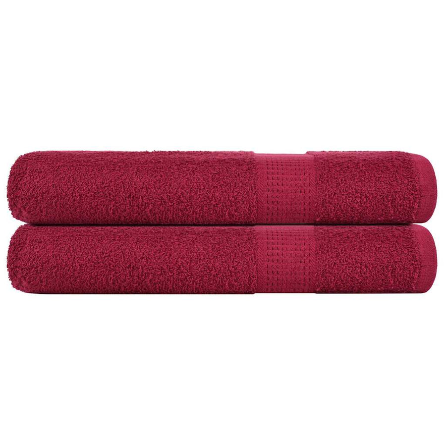 Saunahanddoeken 2 st 80x200 cm 360g/m² 100% katoen bordeauxrood