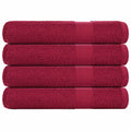 Saunahanddoeken FROGN 4 st 80x200 cm 360 g/m² bordeaux