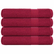 Saunahanddoeken 4 st 80x200 cm bordeauxrood