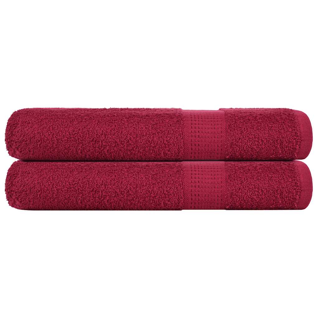 Handdoeken FROGN 2 st 100x200 cm 360 g/m² bordeaux