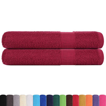 Handdoeken FROGN 2 st 100x200 cm 360 g/m² bordeaux