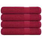 Handdoeken 4 st 100x200 cm bordeaux katoen