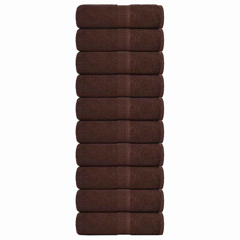 Washandjes FROGN 10 st 30x30 cm 360 g/m² bruin