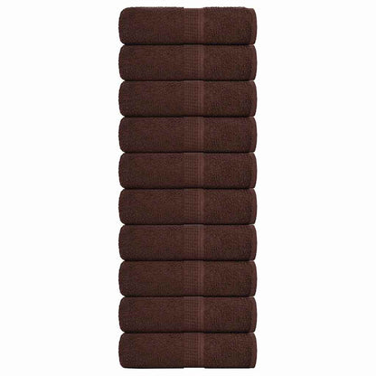 Washandjes FROGN 10 st 30x30 cm 360 g/m² bruin