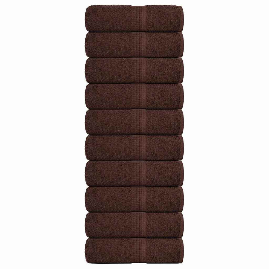 Washandjes FROGN 10 st 30x30 cm 360 g/m² bruin