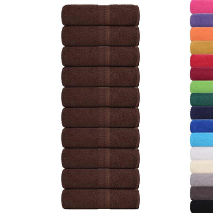 Washandjes FROGN 10 st 30x30 cm 360 g/m² bruin