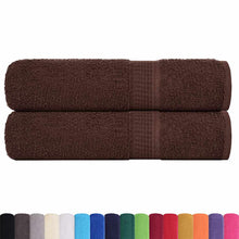 Handdoeken 2 st 50x100 cm 360 g/m² 100% katoen bruin