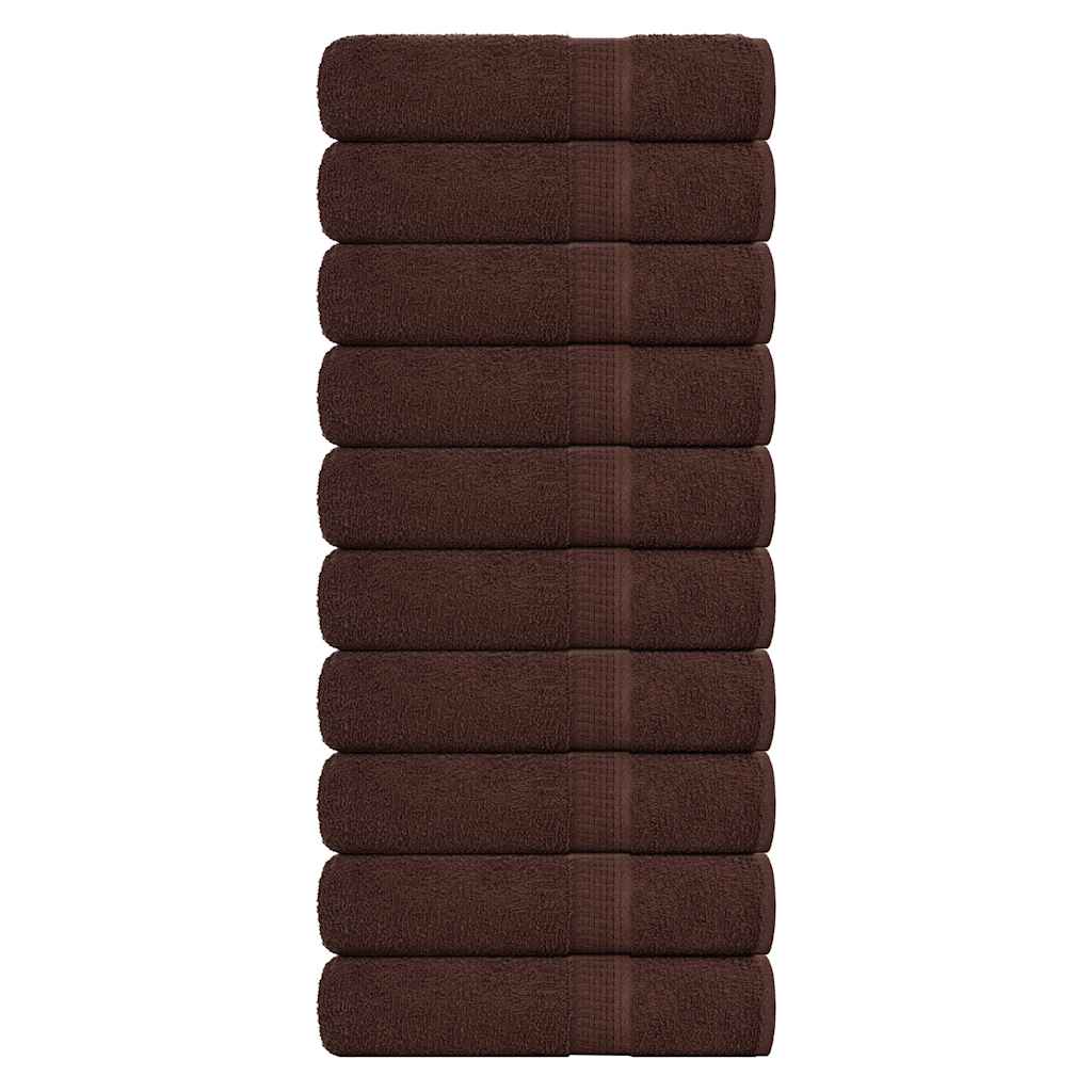 Handdoeken FROGN 10 st 50x100 cm 360 g/m² bruin