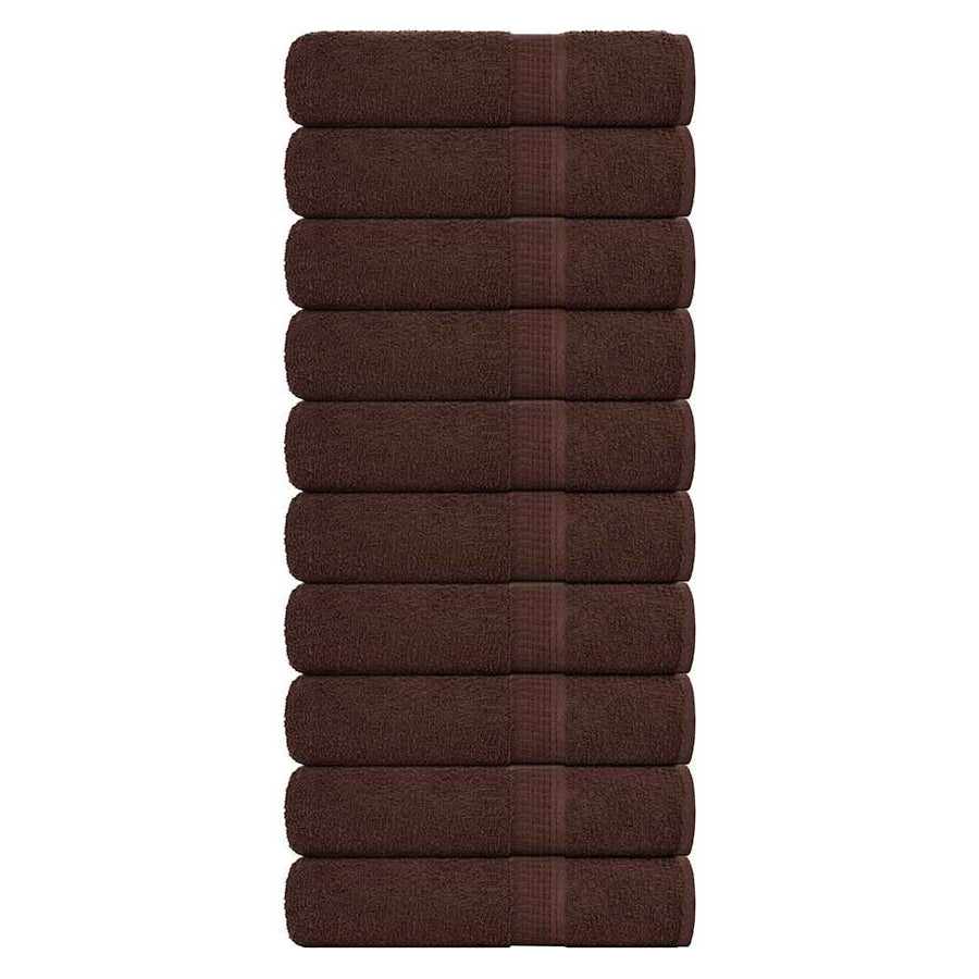 Handdoeken FROGN 10 st 50x100 cm 360 g/m² bruin