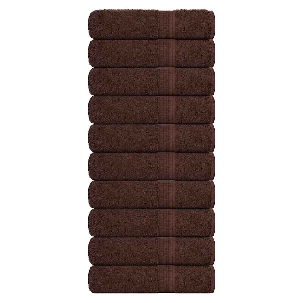 Douchehanddoeken FROGN 10 st 70x140 cm 360 g/m² bruin