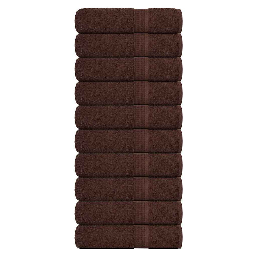 Douchehanddoeken FROGN 10 st 70x140 cm 360 g/m² bruin