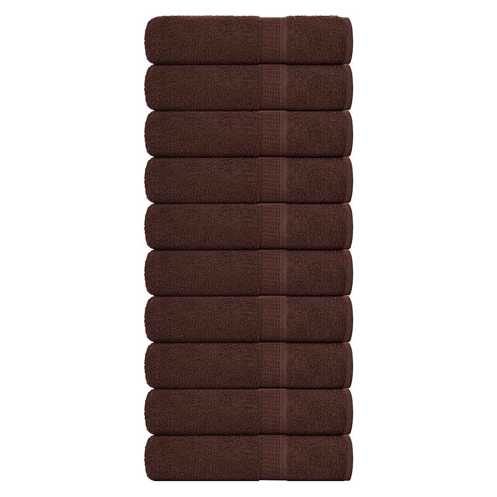 Badhanddoeken 10 st 100x150 cm 360 g/m² 100% katoen bruin