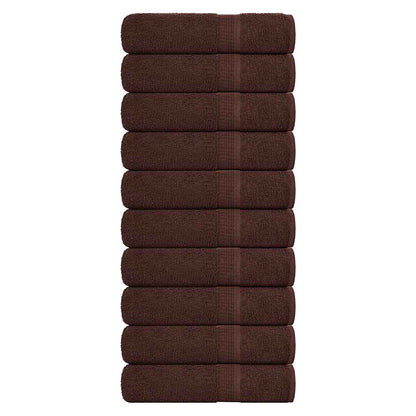 Badhanddoeken 10 st 100x150 cm 360 g/m² 100% katoen bruin