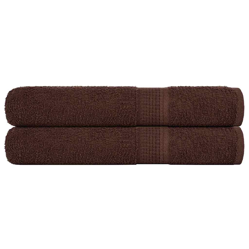 Saunahanddoeken 2 st 80x200 cm 360 g/m² 100% katoen bruin