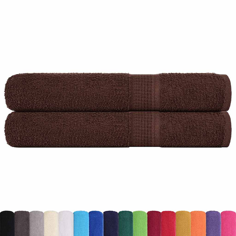 Saunahanddoeken 2 st 80x200 cm 360 g/m² 100% katoen bruin
