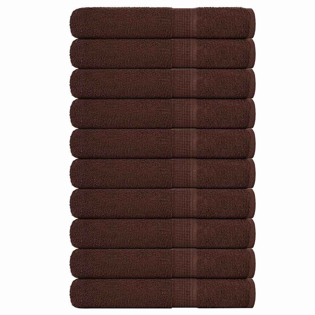 Saunahanddoeken 10 st 80x200 cm 360 g/m² 100% katoen bruin