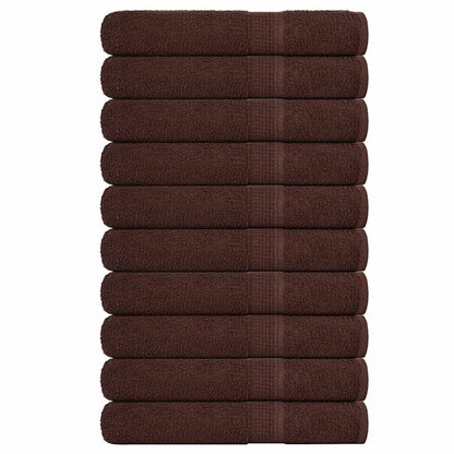 Saunahanddoeken 10 st 80x200 cm 360 g/m² 100% katoen bruin