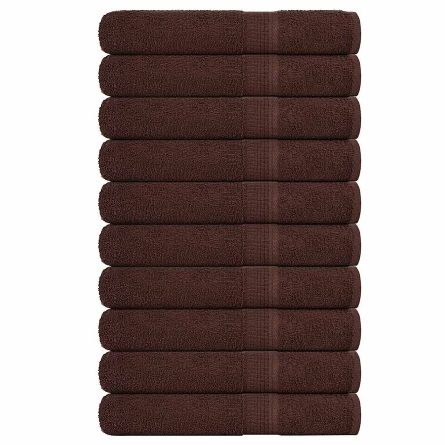 Saunahanddoeken 10 st 80x200 cm 360 g/m² 100% katoen bruin
