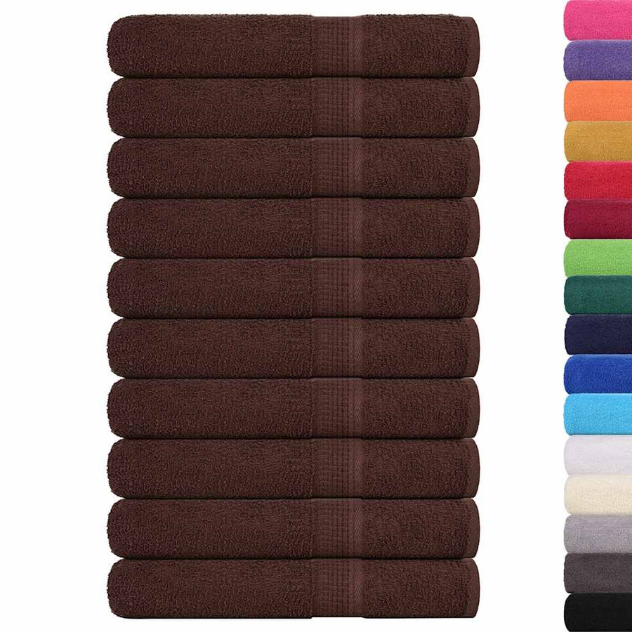 Saunahanddoeken 10 st 80x200 cm 360 g/m² 100% katoen bruin