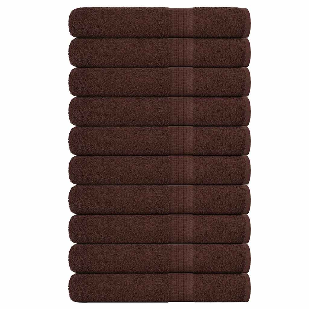 Handdoeken 10 st 100x200 cm 360 g/m² 100% katoen bruin
