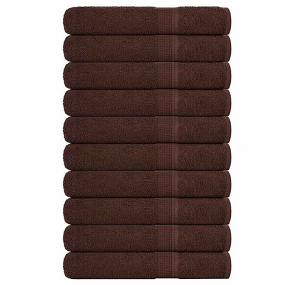 Handdoeken 10 st 100x200 cm 360 g/m² 100% katoen bruin