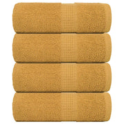 Washandjes 4 st 30x30 cm goud