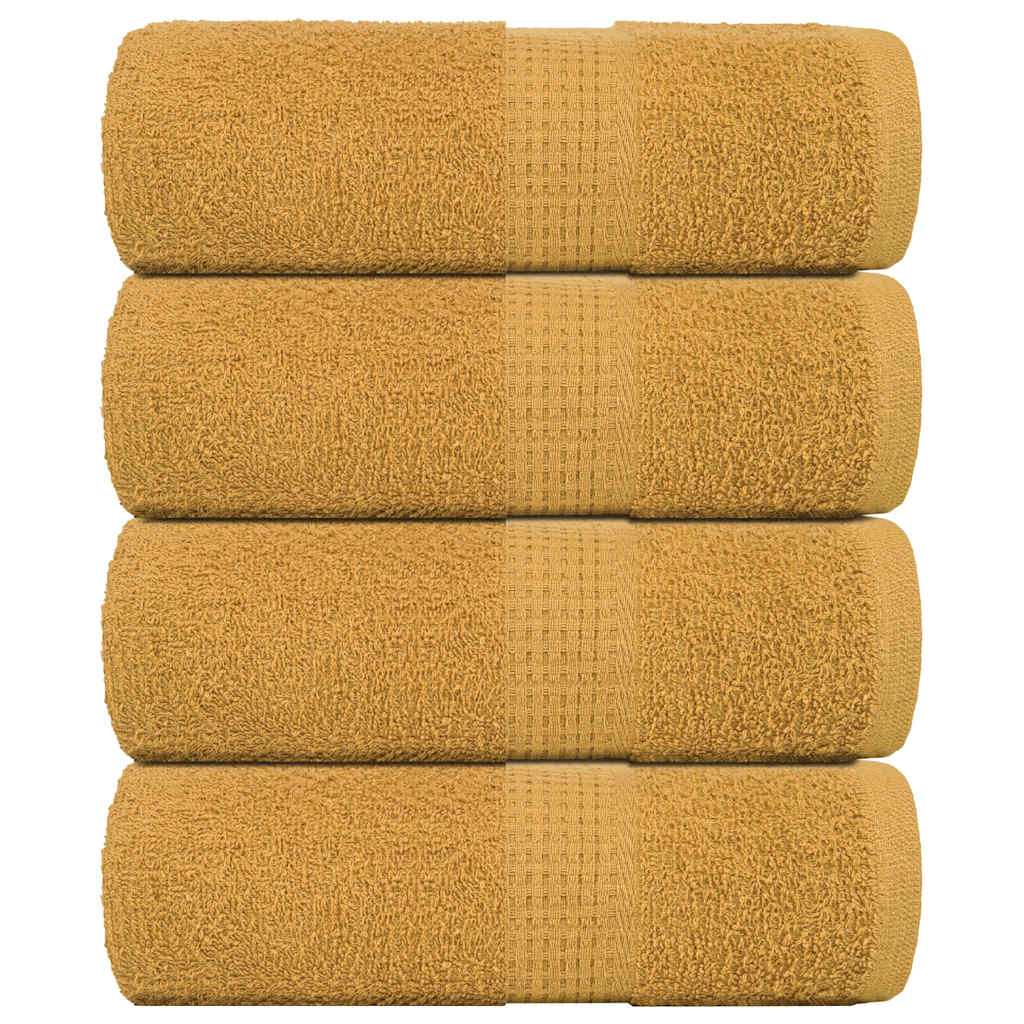 Zeepdoekjes 4 st 30x30 cm 360 g/m² 100% katoen goudkleurig