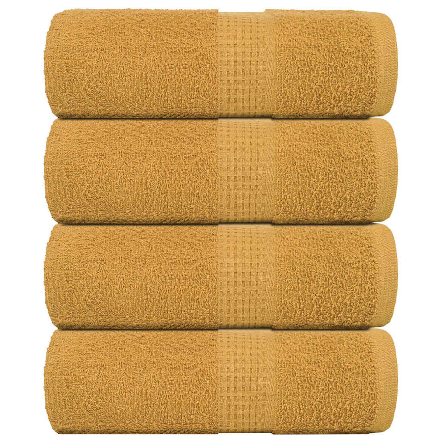 Zeepdoekjes 4 st 30x30 cm 360 g/m² 100% katoen goudkleurig