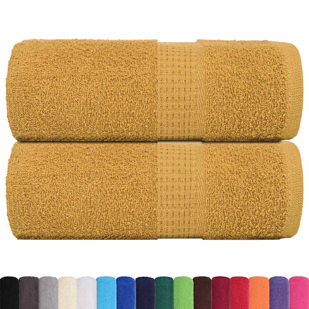 Gastendoekjes 2 st 30x50 cm 360 g/m² 100% katoen goudkleurig