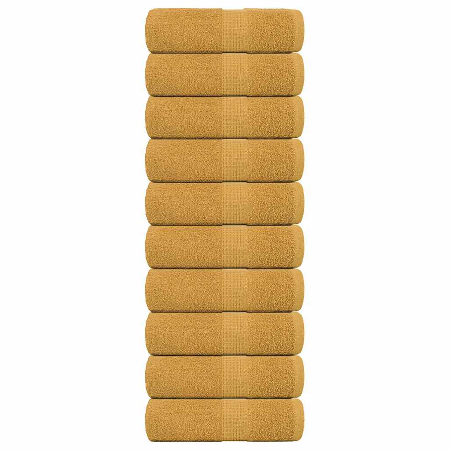 Gastendoekjes 10 st 30x50 cm 360 g/m² 100% katoen goudkleurig