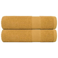 Handdoeken 2 st 50x100 cm 360 g/m² 100% katoen goudkleurig