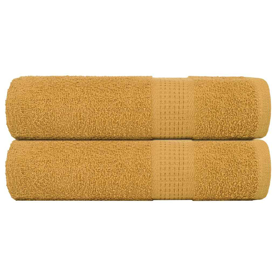 Handdoeken 2 st 50x100 cm 360 g/m² 100% katoen goudkleurig