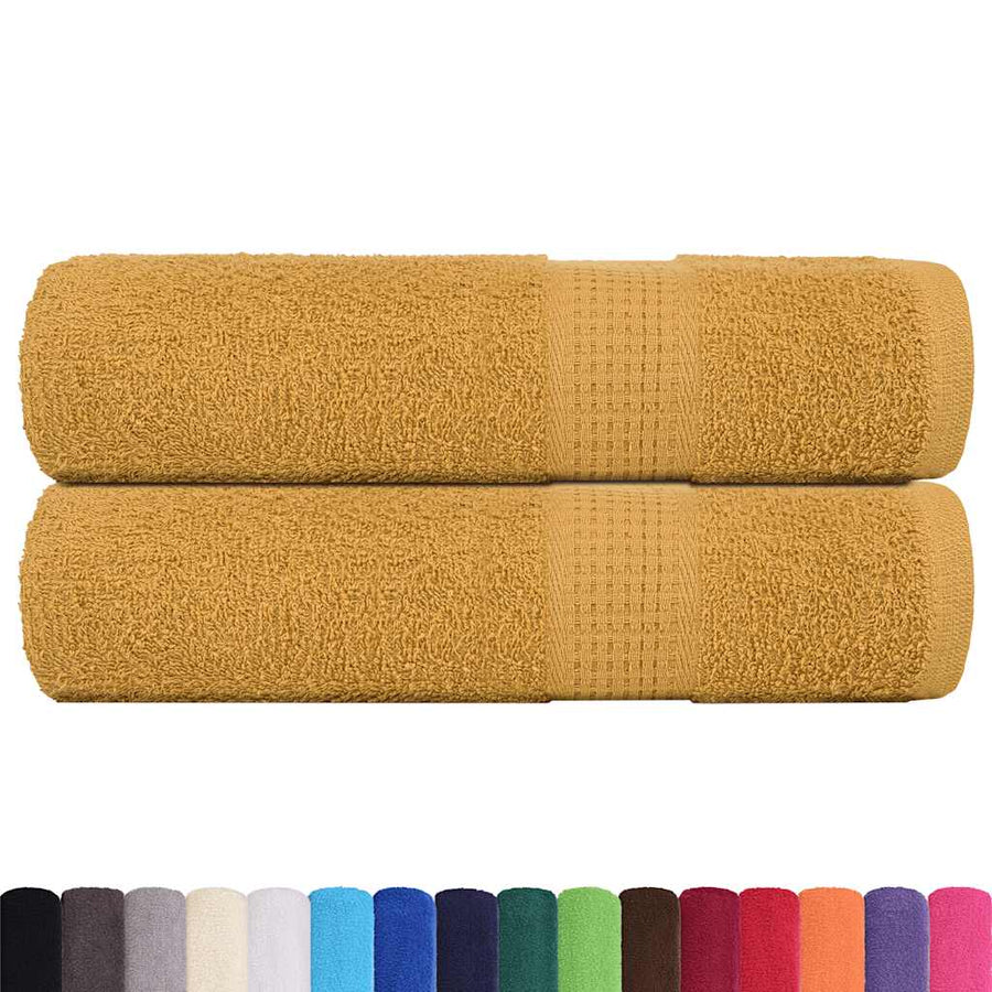 Handdoeken 2 st 50x100 cm 360 g/m² 100% katoen goudkleurig